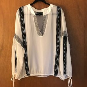 EUC Lane Bryant Sheer Peasant-style blouse